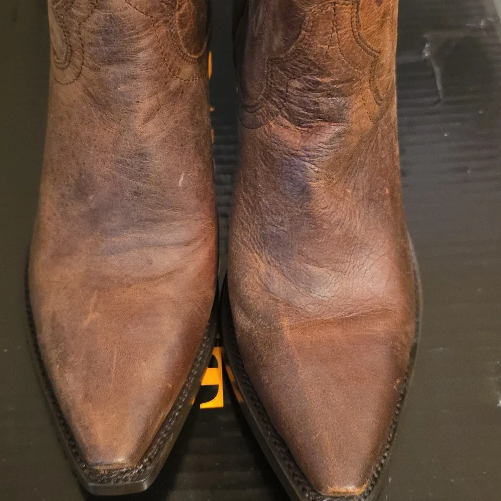 NWT Dan Post Rustic Brown Dirty Bull 13 Snip Western Boots - Picture 2 of 6